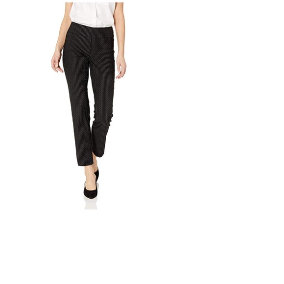 NIC+ZOE Women's Broken Stripe Cropped Pants Petite 0 Black - Picture 8 of 8